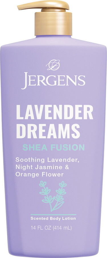 Jergens Shea Fusion Lavender Dreams Scented Body Lotion, Moisturizer for Dry Skin, 14 fl oz