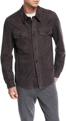 Ermenegildo Zegna Perforated Leather Shirt Jacket