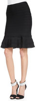 Thumbnail for your product : Herve Leger Scalloped Lace-Trimmed Flounce Skirt