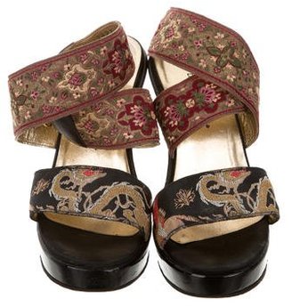 Dolce & Gabbana Embroidered Platform Sandals