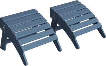 Breakwater Bay Folding Adirondack Ottoman Set of 2 - HDPE All-Weather Outdoor Footrests for Patio Deck Lawn Poolside - Weather-Resistant Durable - Compatible wi