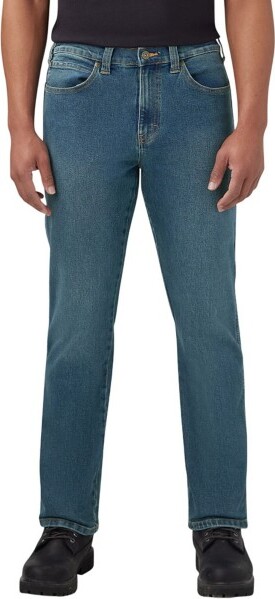 Men's Dickies Mens 5-pocket Tapered Jeans Denim Tinted Wash 30 32