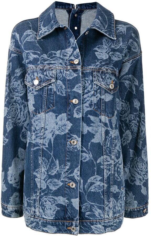 floral denim jacket womens