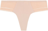 Thumbnail for your product : Simone Perele Muse Leavers Lace And Stretch-jersey Mid-rise Thong