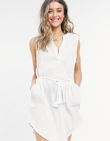 Thumbnail for your product : Figleaves siciliy sleeveless beach shirt dress in white