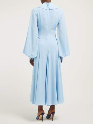 Emilia Wickstead Gaynor Cady Midi Dress - Womens - Light Blue