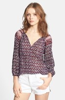 Thumbnail for your product : Velvet by Graham & Spencer 'Seville' Mixed Print Peasant Top