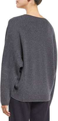 Vince Lace-Up Oversized Sweater, Heather Graphite