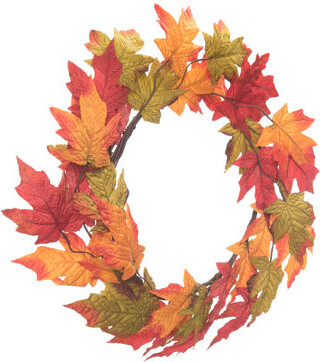 Transpac Fabric 22 in. Multicolor Harvest Fall in Love Wreath