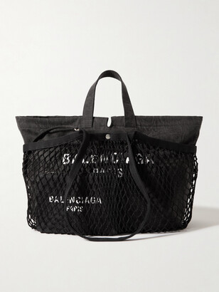 【送料&関税込】Balenciaga Black Canvas And Mesh Medium 24/7 Balenciaga Black Canvas And Mesh Medium 24/7 Shopping Bag
