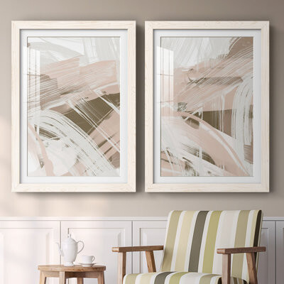 Orren Ellis Earthtone Swipe I-Premium Framed Print - Ready To Hang