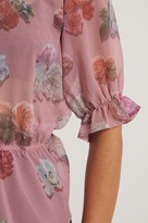 Thumbnail for your product : NA-KD Short Sleeve Flower Printed Chiffon Blouse