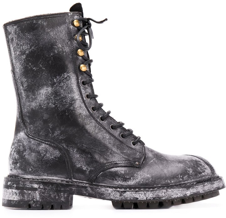 Mens distressed black boots Clearance