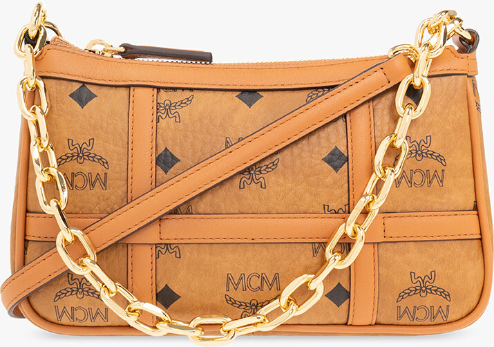 MCM Vintage Jacquard Monogram Canvas & Leather Shoulder Bag - ShopStyle