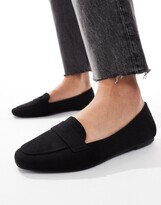 Thumbnail for your product : ASOS DESIGN Lilie loafer ballet flats in black