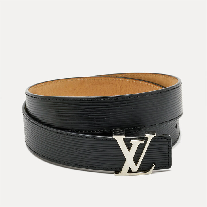 Louis Vuitton Black Embossed Leather LV Initiales Belt 85CM Louis Vuitton