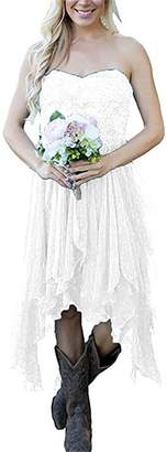 Ellenhouse Women's Country Style Sweetheart High Low Chiffon Bridesmaid Dresses