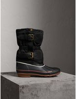 Burberry Duck boots en caoutchouc et cuir mélangés