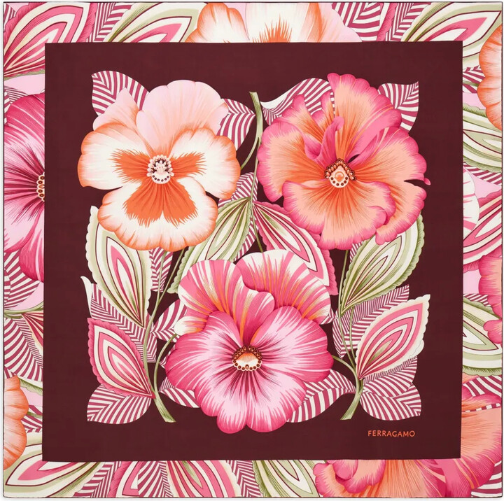Ferragamo Brezza-print silk scarf