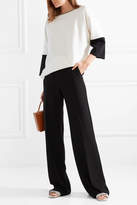 Thumbnail for your product : Max Mara Orologi Satin-trimmed Two-tone Crepe Top - Ivory