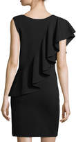 Thumbnail for your product : Diane von Furstenberg Asymmetric Ruffle Sleeveless Crepe Dress