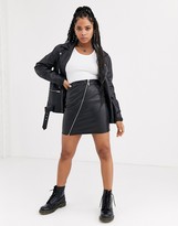 Thumbnail for your product : Noisy May zip leather skirt