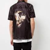 Thumbnail for your product : River Island Mens Black satin eagle back short sleeve shirt