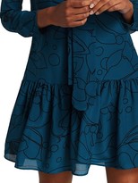 Thumbnail for your product : Akris Punto Printed Mulberry Silk Tieneck Dress