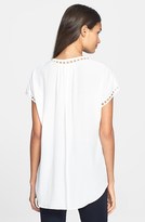 Thumbnail for your product : Rebecca Taylor Embroidered Circle V-Neck Top