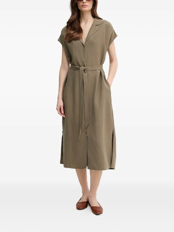 Mos Mosh Collared Belted Midi Dress