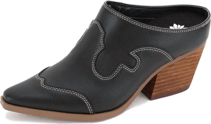 Yellow Box Women's Cyan Heeled Mule In Black