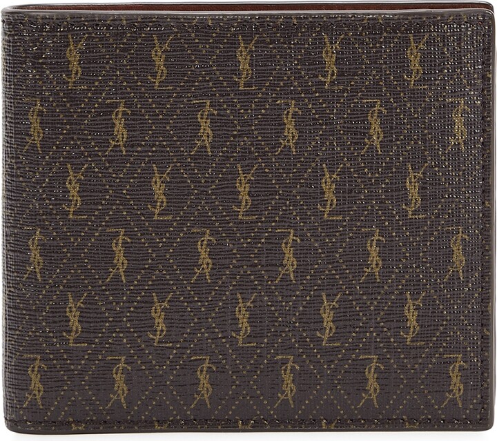 Saint Laurent Monogrammed Coated Canvas Wallet ShopStyle