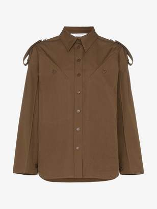 Givenchy diagonal pocket cotton military shirt