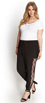 Thumbnail for your product : Forever 21 FOREVER 21+ Lace-Trimmed Woven Joggers