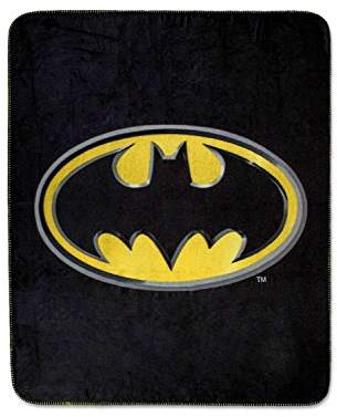 JPI Batman Emblem Super Soft Luxury Fleece Throw Blanket with Sewn edge 100% Polyester Fiber 50" x 60"