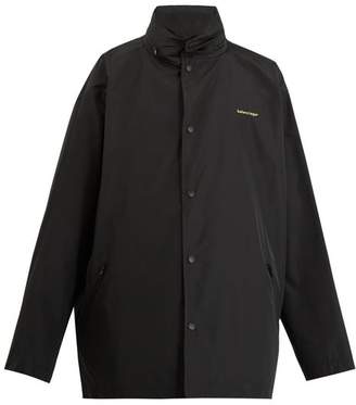 Balenciaga - High Neck Hooded Technical Jacket - Mens - Black