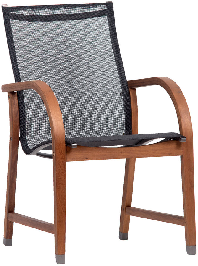 Amazonia Outdoor Patio Wood 4Pc Black Chairs