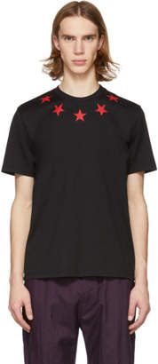 Givenchy Black and Red Vintage Stars T-Shirt