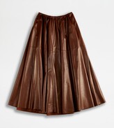 Flared Skirt in Leather 