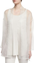 Thumbnail for your product : Eileen Fisher Long Washed Silk Organza Jacket