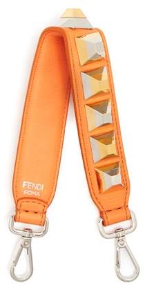 Fendi Strap You Mini Stud Embellished Leather Bag Strap - Womens - Orange