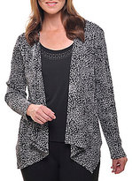 Thumbnail for your product : Allison Daley 2-in-1 Speckle-Print Cardigan & Tank