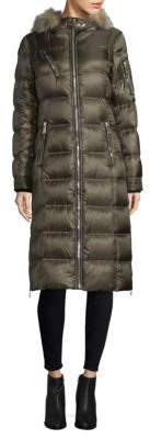 Andrew Marc Dyed Fox Fur Trim Puffer Coat