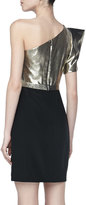 Thumbnail for your product : Notte by Marchesa 3135 Notte by Marchesa One-Shoulder Cocktail Dress, Gold/Black
