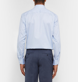 Canali Blue Striped Cotton Shirt