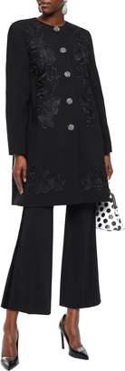 Dolce & Gabbana Embellished Wool-blend Crepe Coat