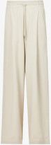 Womens Cement Relaxed-fit Wide-leg 