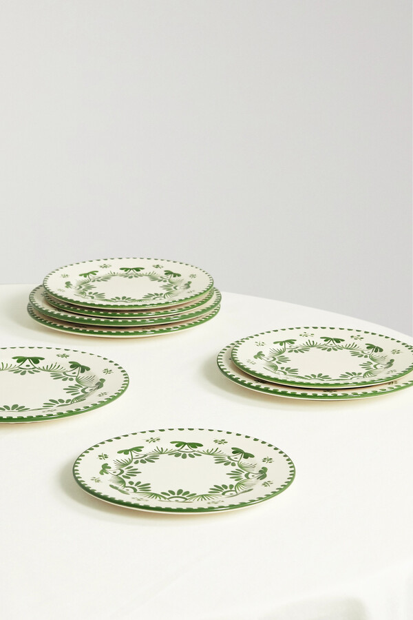 Maison Margaux Giselle Set Of Eight Glazed Ceramic Dinner And Dessert