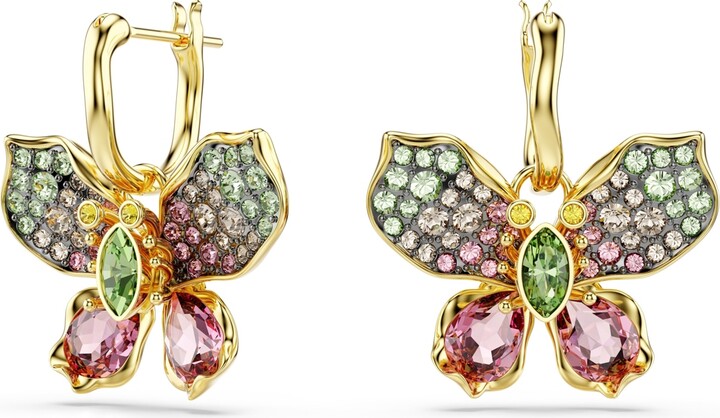 Swarovski Idyllia Mixed Metal Finish Butterfly Drop Earrings