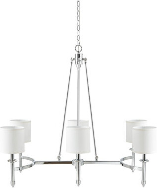 Red Barrel Studio 6-Light Chandelier With Fabric Drum Shades See Below